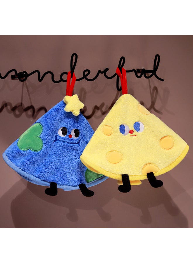2024 Beautiful Korean-style Cute Cartoon Hand Wipe Hanging Quick-drying Wipe Children's Thickened Coral Fleece-Specifications:Yellow Hand Towel-Color:Figure 40cm 0.05 - Image 2