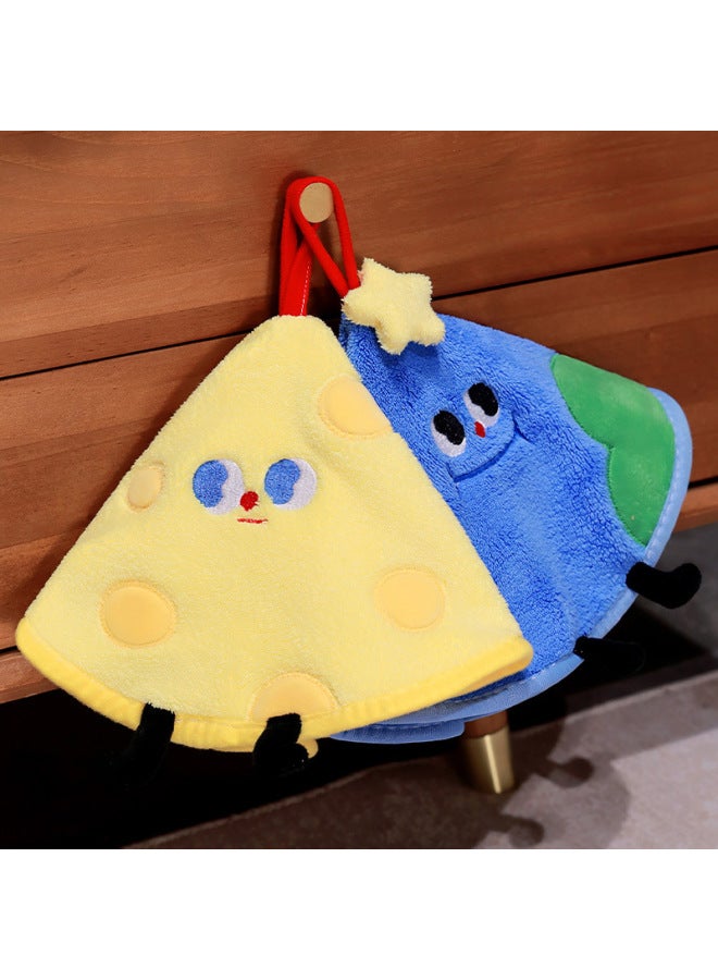 2024 Beautiful Korean-style Cute Cartoon Hand Wipe Hanging Quick-drying Wipe Children's Thickened Coral Fleece-Specifications:Yellow Hand Towel-Color:Figure 40cm 0.05 - Image 3