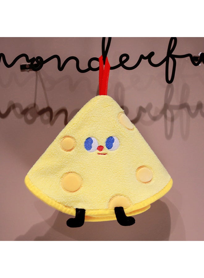 2024 Beautiful Korean-style Cute Cartoon Hand Wipe Hanging Quick-drying Wipe Children's Thickened Coral Fleece-Specifications:Yellow Hand Towel-Color:Figure 40cm 0.05 - Image 1