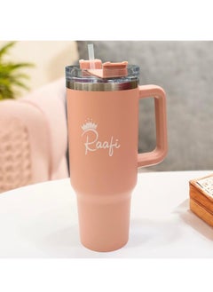 Raafi Savor 2.0 Tumbler 40oz With Handle Travel Mug Straw Covers Cup With Lid Insulated Quencher Stainless Steel Water Iced Tea Coffee Mug (Pink)