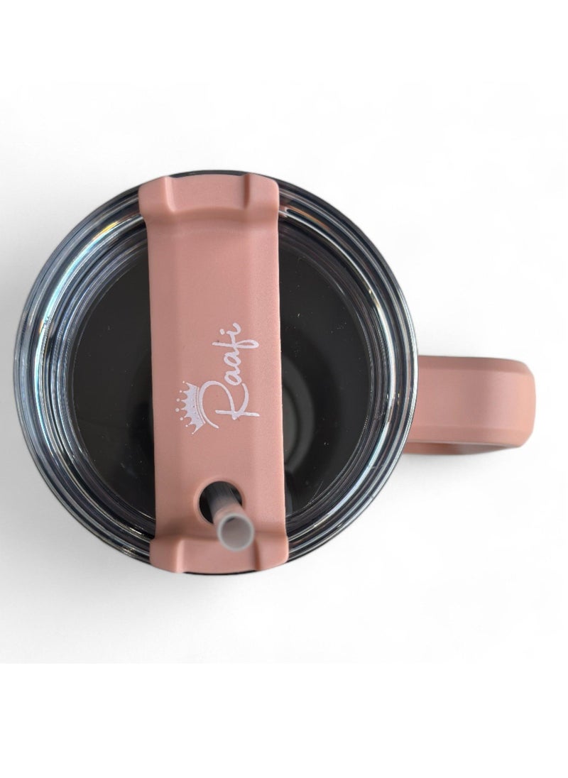 Wooden Twist - Raafi Savor 2.0 Tumbler 40oz With Handle Travel Mug Straw Covers Cup With Lid Insulated Quencher Stainless Steel Water Iced Tea Coffee Mug (Pink) - Image 1