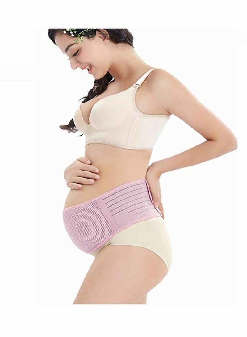 Maternity Belt, Pregnancy Support Belt Belly Band Relieve Lower Back, Pelvic and Hip Pain (Breathable/Adjustable - Pink) - Image 1