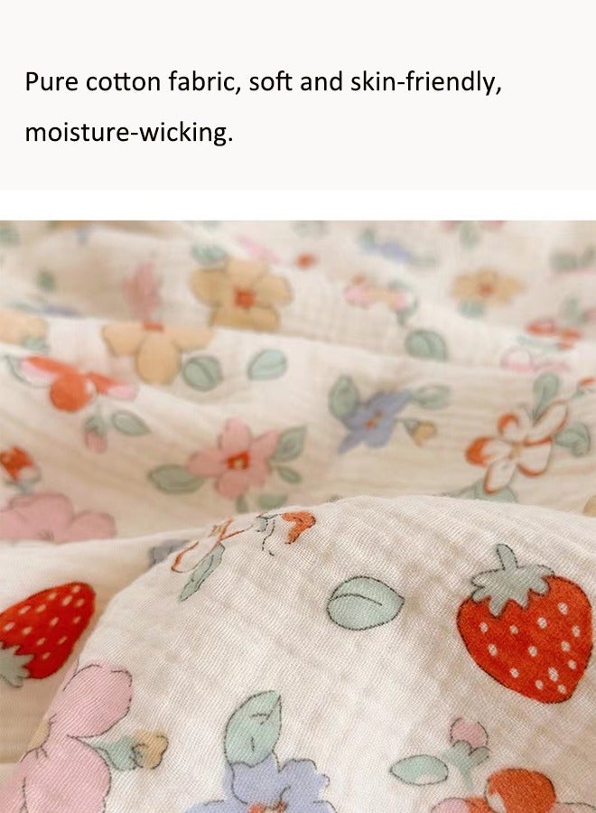 Aissiora 100x100cm Cotton baby blanket Summer baby blankets Thin baby quilt Children's blankets Children's nap blanket Infant swaddling Soft and skin-friendly Moisture-wicking  - Image 3