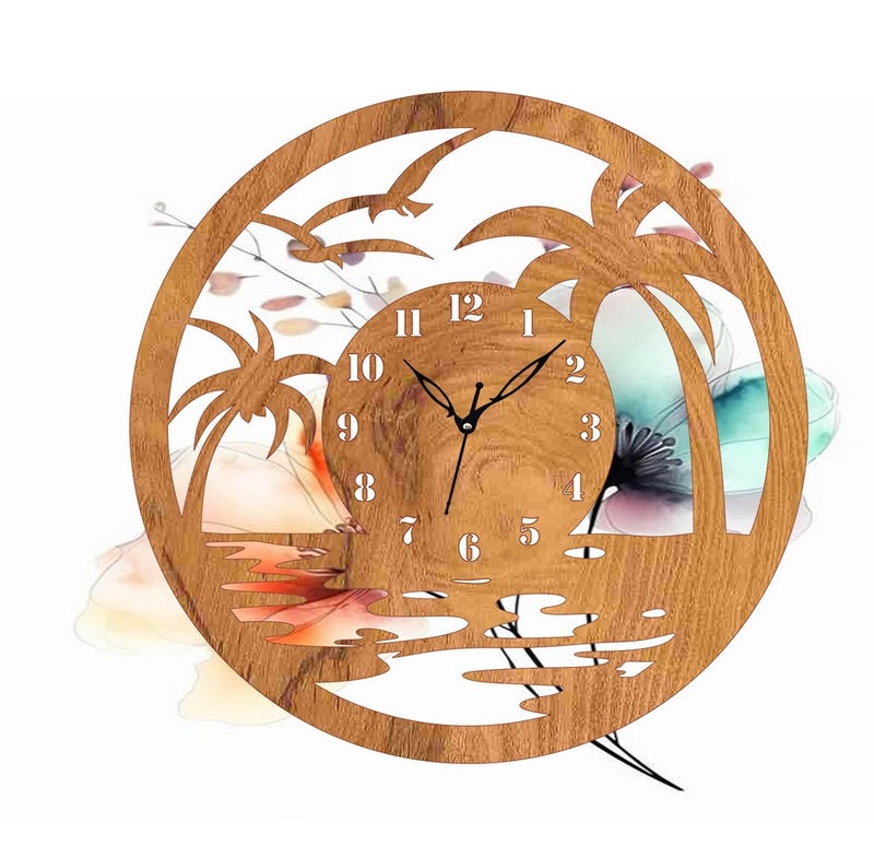 ADK Trendy Roman Wooden Clock Wood Carving MDF Design Wall Clock Perfect for Office Classroom Bedroom Living Room Kitchen RestaurantHotel etc 17 - Image 4