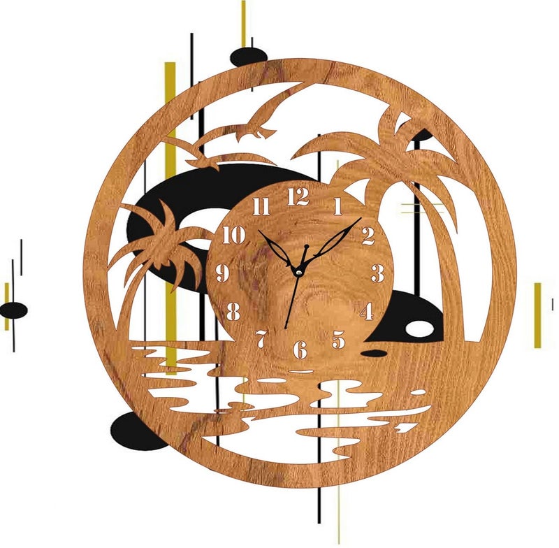 ADK Trendy Roman Wooden Clock Wood Carving MDF Design Wall Clock Perfect for Office Classroom Bedroom Living Room Kitchen RestaurantHotel etc 17 - Image 5
