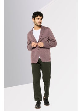 EMPORIO ARMANI Men Regular Fit Plaid Semi Formal Blazer, Maroon  - Image 2