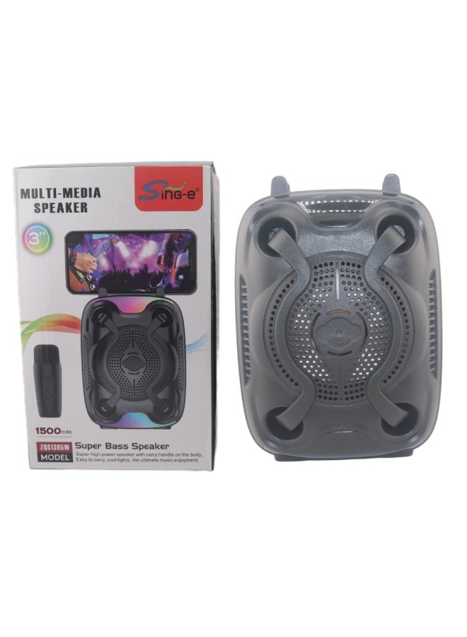 SING-E مكبر صوت Sing-e Multi-Media Super Bass - نظام صوت لاسلكي محمول (1500 مللي أمبير في الساعة - Image 1