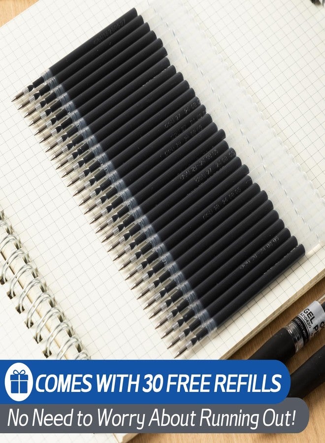 ديلي أقلام جل ديلي، 50 قلمًا قابلًا للسحب، حبر أسود، 20 قلمًا مع 30 عبوة إعادة تعبئة، رأس متوسط 0.7 مم، كتابة سلسة، سريع الجفاف، لا يتسرب الحبر، مثالي لتدوين الملاحظات، لوازم منزلية، مدرسية، مكتبية - Image 5