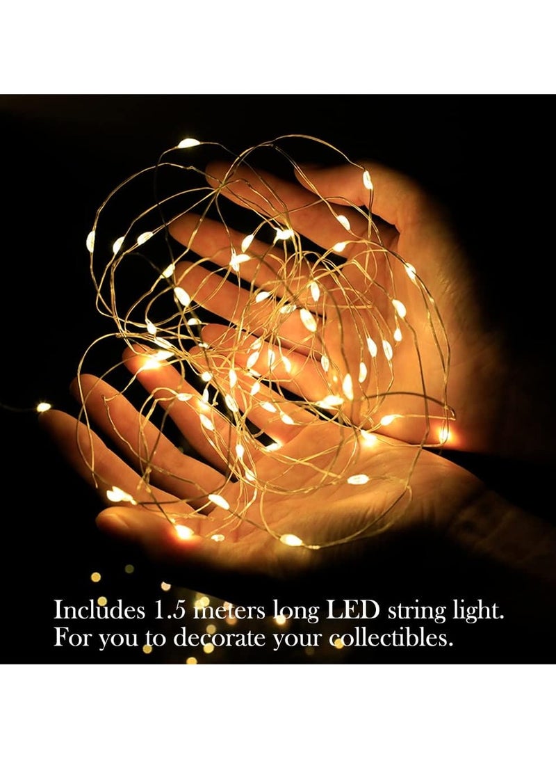 TPGP 5-Tier Clear Acrylic Display Case with Door, Countertop Display Box for Collectibles, Mini Action Figures, Dustproof Organizer (White Base, Clear Steps) - Image 5