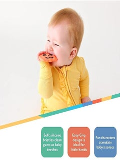 Nuby Nuby All Silicone Pumpkin & Chocolate Bar Teether - 2 Pack, 3+ Months  - Image 4
