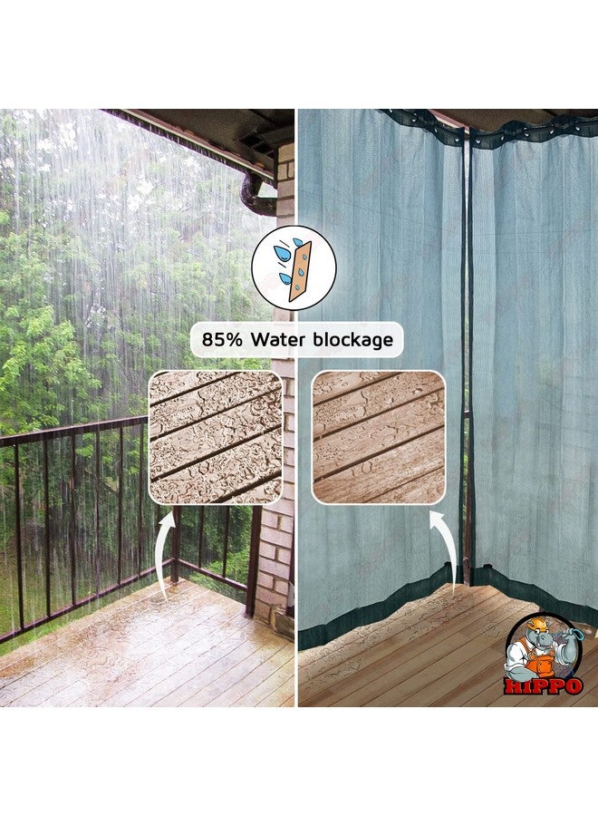HIPPO 150 GSM Outdoor Sun Blocking Balcony Eyelet/Grommet Curtains Sun & UV Protection, Light Filtering 7.5FT Door Curtain (4.5FTX7.5FT, Cool-Blue, 2 PC) - Image 3