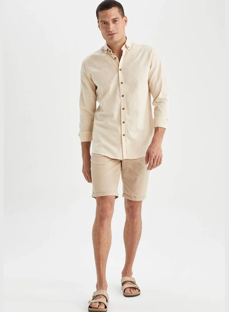 DeFacto Man Slim Fit Woven Bottom Woven Bermuda