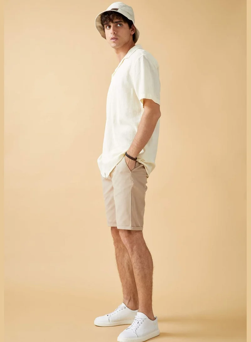 DeFacto Man Slim Fit Woven Bottom Woven Bermuda
