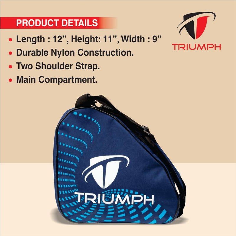 TRIUMPH حقيبة تزلج نايلون لأربعة عجلات - حقيبة رياضية وسفر للتزلج للرجال/النساء/الأطفال (الحجم: 12"X11"X9") (أزرق داكن) - Image 3