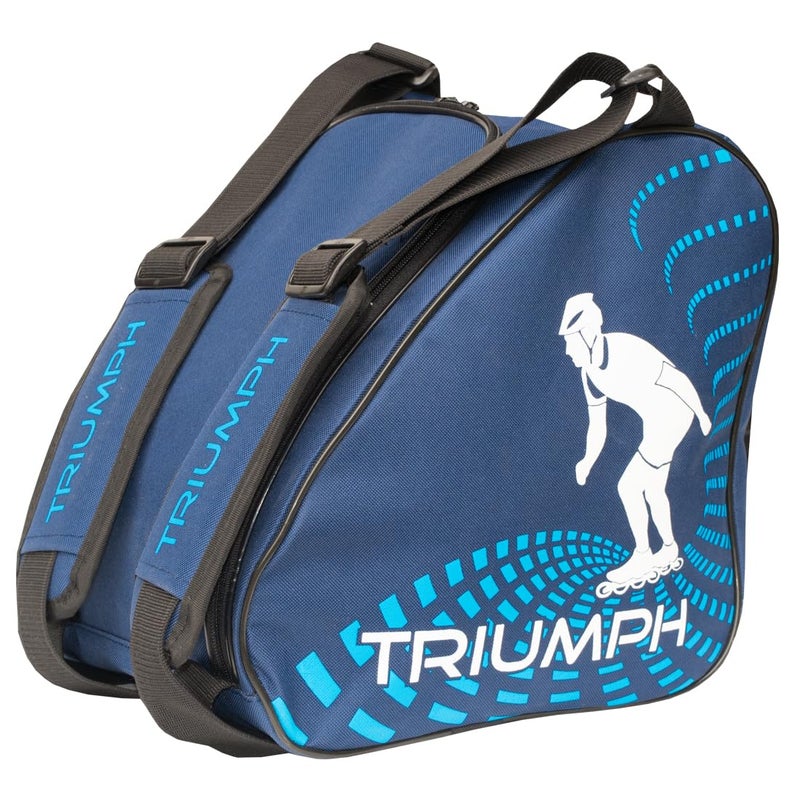 TRIUMPH حقيبة تزلج نايلون لأربعة عجلات - حقيبة رياضية وسفر للتزلج للرجال/النساء/الأطفال (الحجم: 12"X11"X9") (أزرق داكن) - Image 1