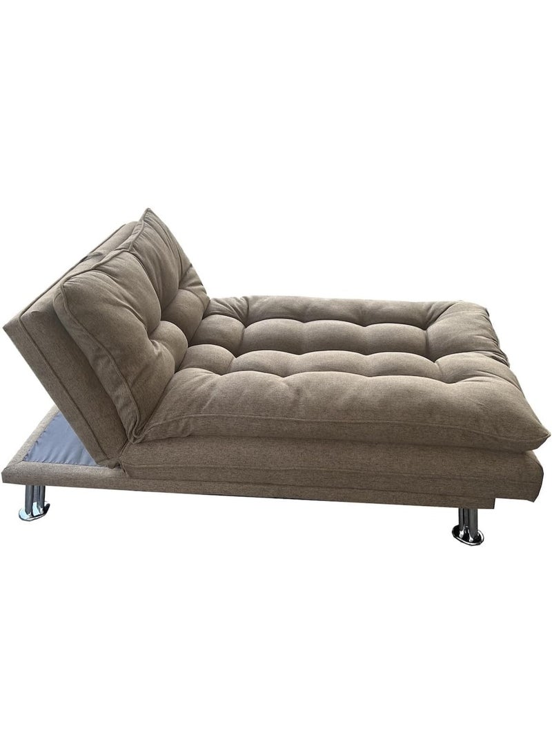 Al Zakharef Furniture Sofa Cum Bed 3 Seater Fabric Sleeper Sofa, Modern Convertible Sofa Bed for Living Room & Guests, Beige, W110 x L180 x H75 cm - Image 2