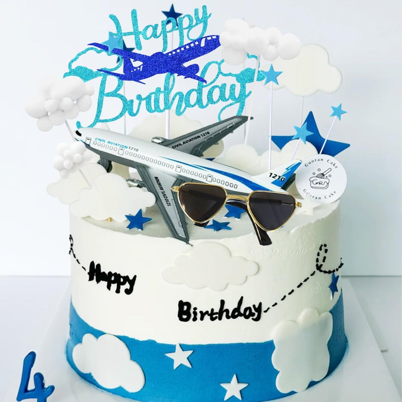 Knana 24Pcs Airplane Cake Topper Airplane Figurine Cake Decorations for Airplane Theme Happy Birthday Party Supplies - Image 5