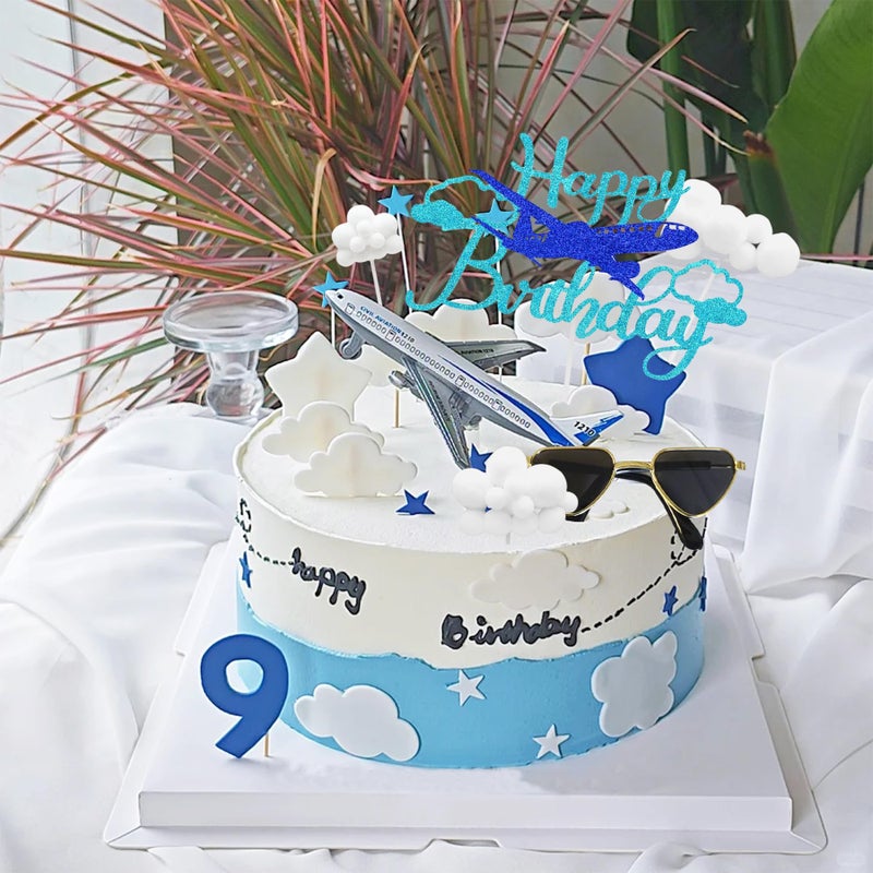 Knana 24Pcs Airplane Cake Topper Airplane Figurine Cake Decorations for Airplane Theme Happy Birthday Party Supplies - Image 4