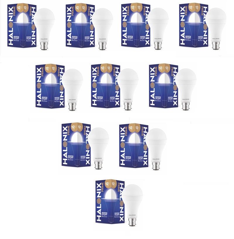 Halonix Prime 12W B22D Inverter Rechargebale Emergency Led Bulb (Pack of 10, White) - Image 5