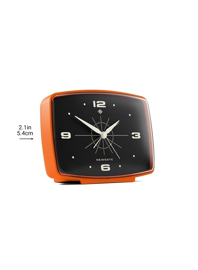 NEWGATE ® Brooklyn Retro Alarm/Desk Clock - Rectangular Alarm Clock - Bedroom Accessories - Desk Accessories - Bedside Alarm Clock - Retro Alarm Clock - Matt Finish - No Tick Alarm Clock - Orange - Image 5