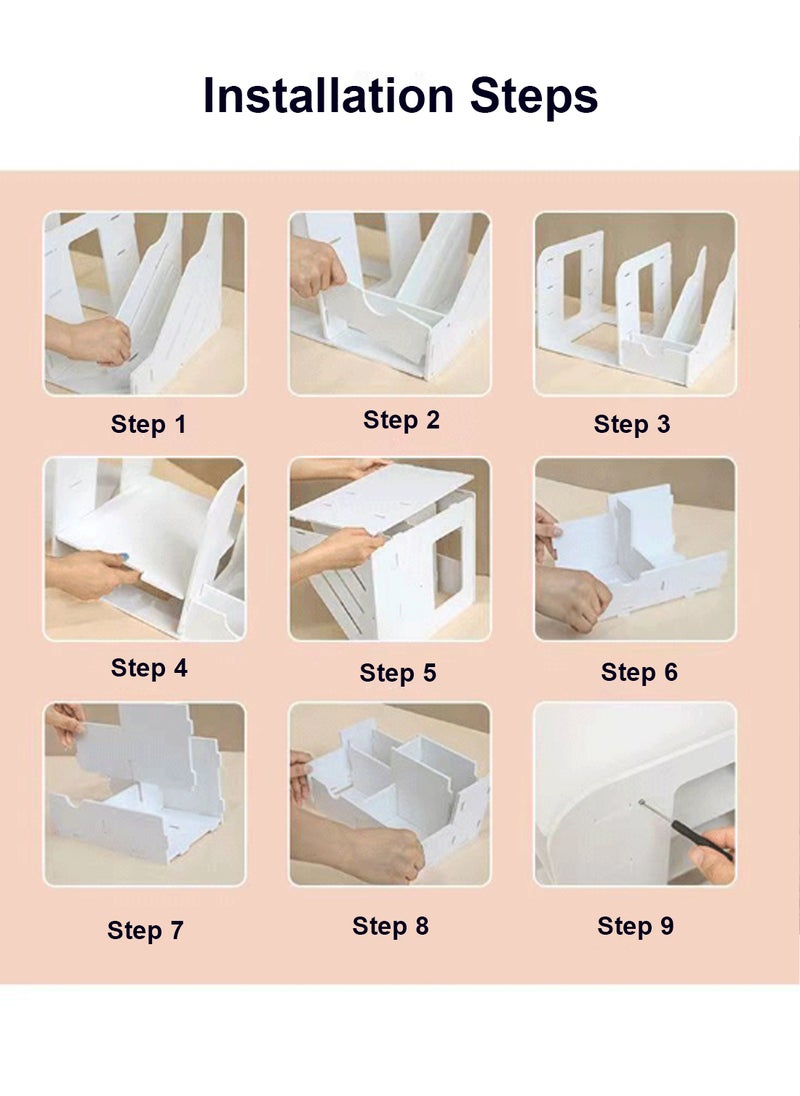 4 Tier Office White Desktop Organizer A4 Paper File Holder With Vertical Horizontal File Holder And Pen Holder Multifunctional Supplies Organizer Desk Mail Sorter Flipchart Letter Tray Study Room Home - pzsku/Z77D8A4AD9E625F719A49Z/45/_/1704855823/317d368c-6f7f-442e-b629-29d6b423d46b