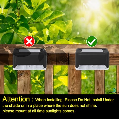 BRITSPEAR Solar Light Outdoor Garden Waterproof Stair Deck Pool Patio Fence Gate Yard Floor Step Railing Window Balcony Sunlight Pathway Ladder Light (20, Standard) - Image 5