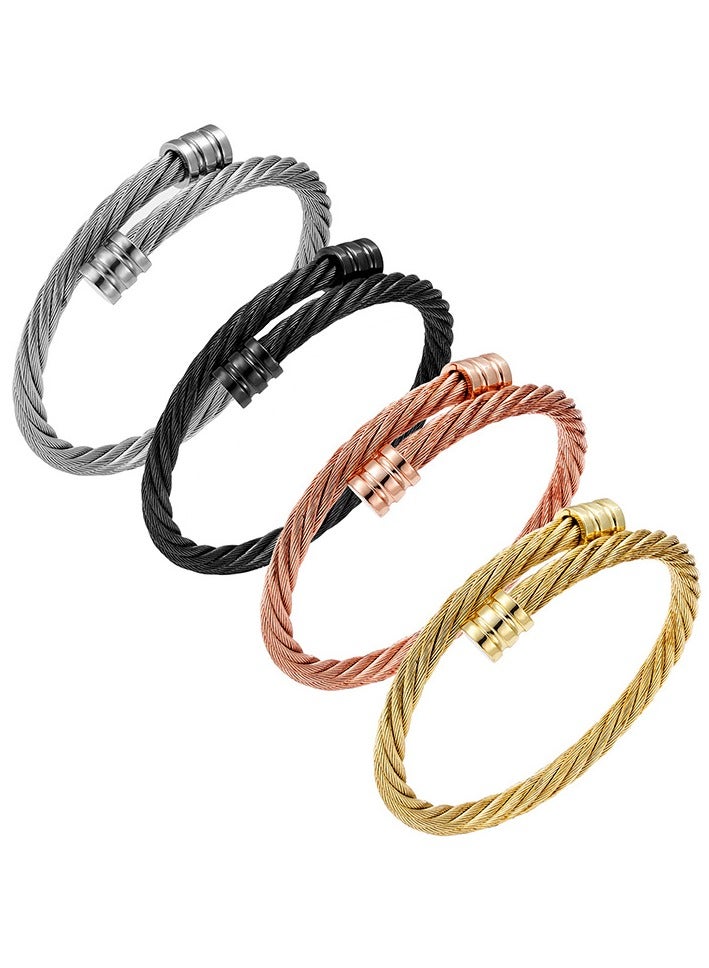 Mark Fairwhale Titanium Wire Weiya Wire Bracelet With Open Elastic Fashion Bracelet  - Image 2