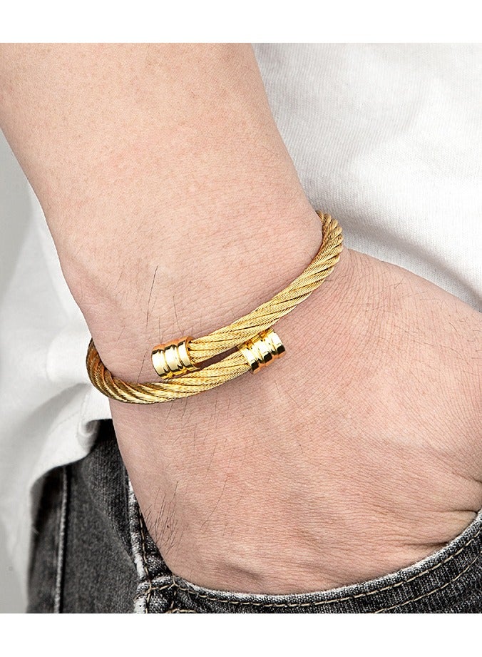 Mark Fairwhale Titanium Wire Weiya Wire Bracelet With Open Elastic Fashion Bracelet  - Image 3