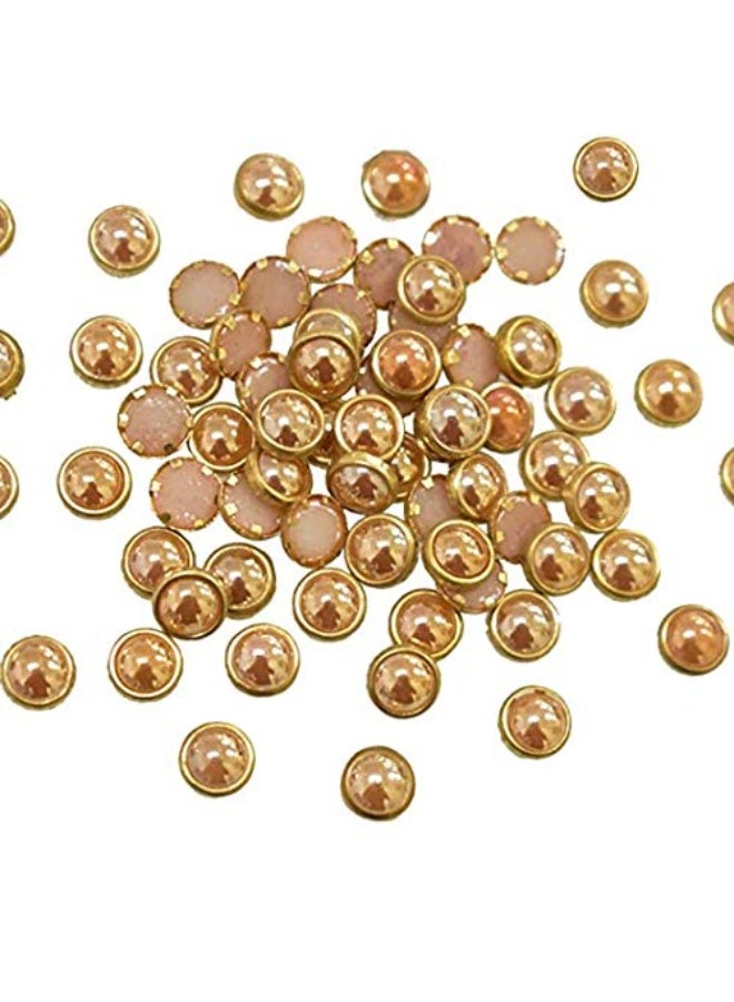 Kavya Fashion Kundans Stone for Jewellery Craft Embroidery, Round Shape (Gold Color 3MM 1000 Piece) - Image 2