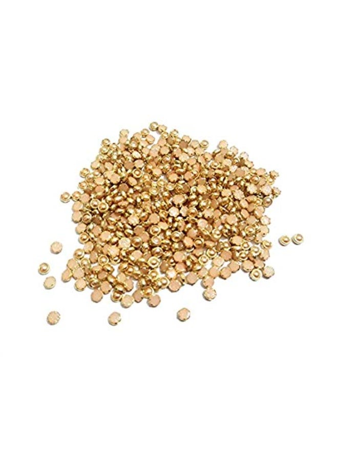 Kavya Fashion Kundans Stone for Jewellery Craft Embroidery, Round Shape (Gold Color 3MM 1000 Piece) - Image 1