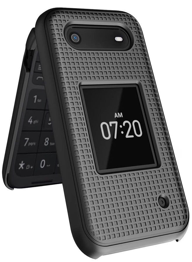 نيكيد سيل فون جراب Nakedcellphone لهاتف نوكيا 2760 و2780 القابل للطي، غطاء حماية صلب رفيع بنمط شبكي لهواتف Tracfone N139DL وTA-1398 وTA-1451 وTA-1420 - أسود - Image 4