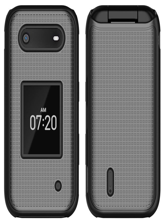 نيكيد سيل فون جراب Nakedcellphone لهاتف نوكيا 2760 و2780 القابل للطي، غطاء حماية صلب رفيع بنمط شبكي لهواتف Tracfone N139DL وTA-1398 وTA-1451 وTA-1420 - أسود - Image 3