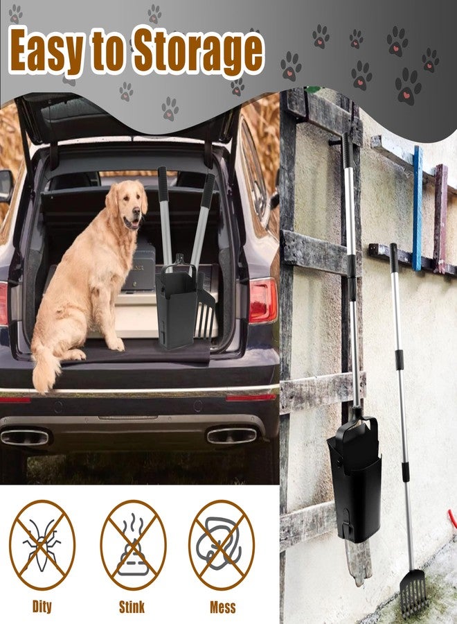 MIVERYEA Pooper Scooper Metal 38" Long Adjustable Handle Swivel Bin & Rake for Large & Small Dogs Non-Breakable Dog Poop Scooper Easy to Clean Pet Waste Use on Grass, with 20 Waste Bags - Image 5