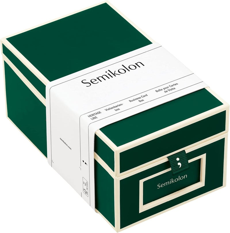 Semikolon - Business Card Box with Alphabetical Tabs, Forest - Image 1