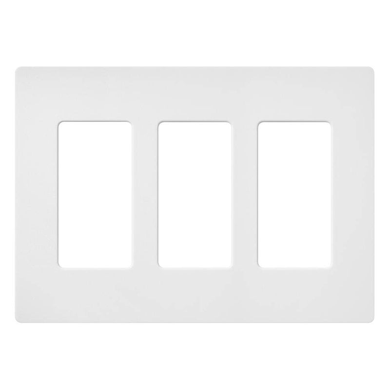 Lutron Claro 3 Gang Decorator/Rocker Wallplate, Satin, Snow (1-Pack) | SC-3-SW - Image 1