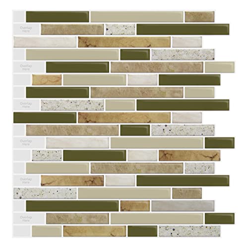 LONGKING 10-Sheet Self-Adhesive Peel and Stick Backsplash for Kitchen, Vinyl Decorative Tiles (Chrysophoron) - Image 1