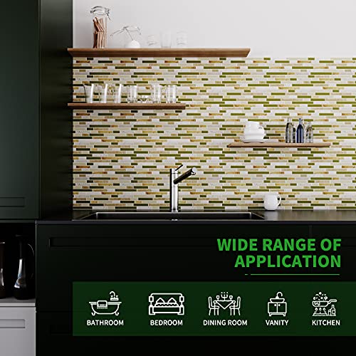 LONGKING 10-Sheet Self-Adhesive Peel and Stick Backsplash for Kitchen, Vinyl Decorative Tiles (Chrysophoron) - Image 3