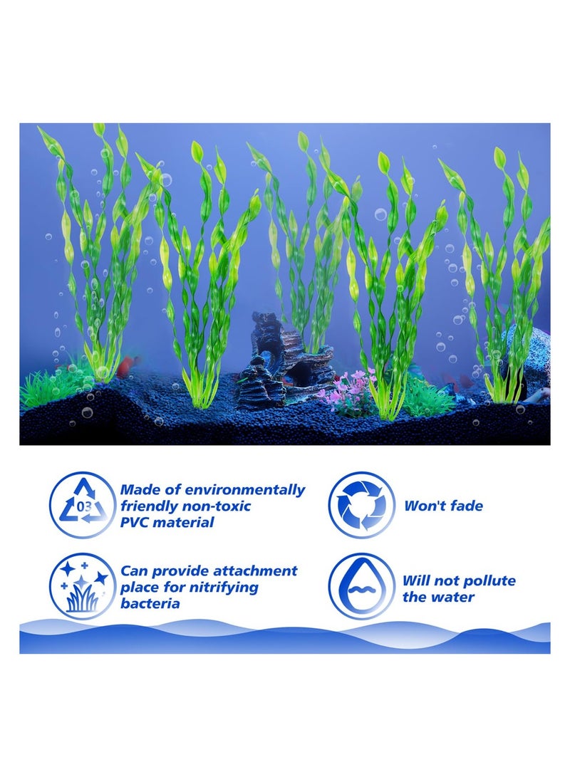 SYOSI 12 PCS Extra Large Seaweed Fish Tank Decorations, 12-Inch Tall Realistic Artificial Plants, Aquarium Decor for Goldfish Betta Fish, Aquarium Accessories for Freshwater and Saltwater Tanks (Green) - Image 3