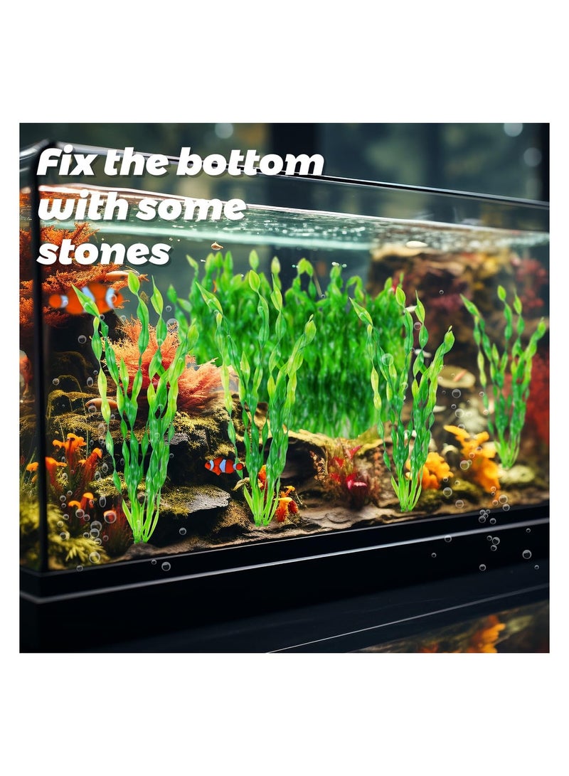 SYOSI 12 PCS Extra Large Seaweed Fish Tank Decorations, 12-Inch Tall Realistic Artificial Plants, Aquarium Decor for Goldfish Betta Fish, Aquarium Accessories for Freshwater and Saltwater Tanks (Green) - Image 4