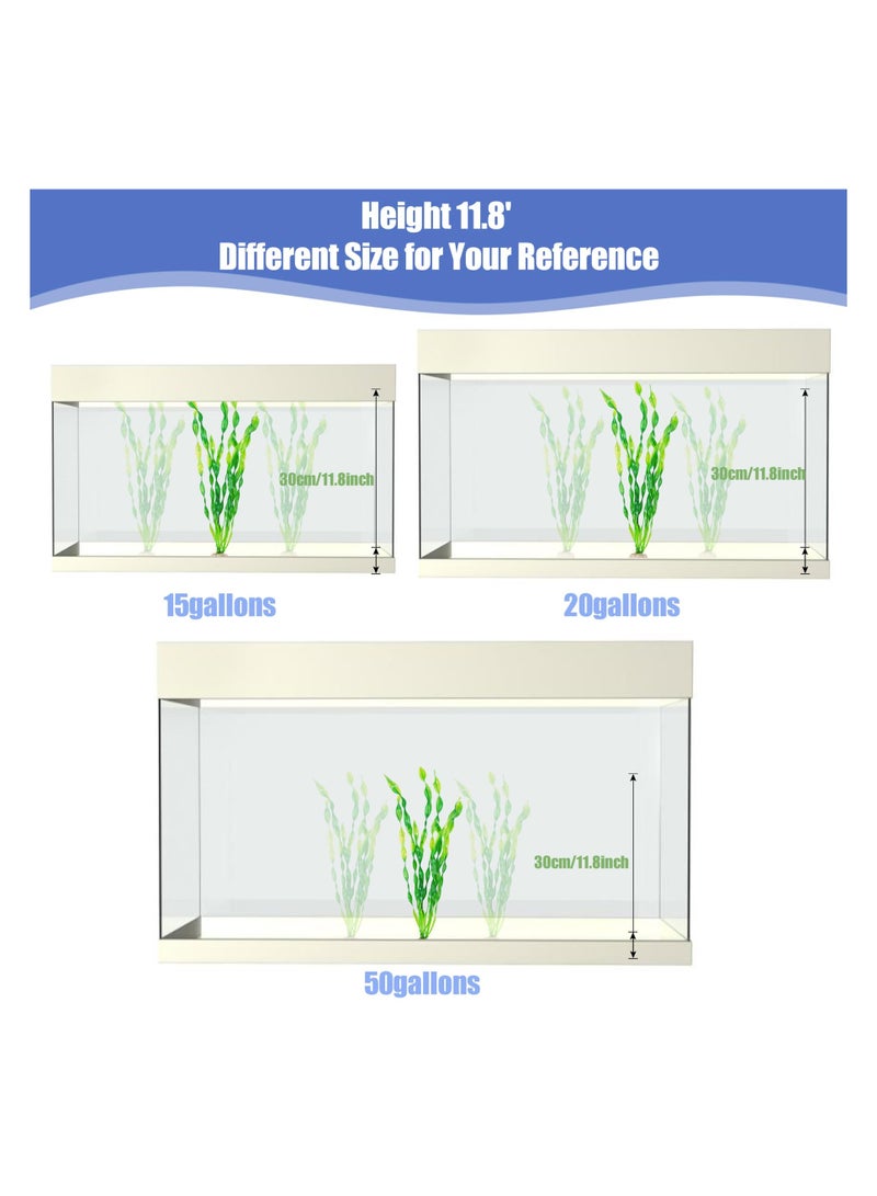 SYOSI 12 PCS Extra Large Seaweed Fish Tank Decorations, 12-Inch Tall Realistic Artificial Plants, Aquarium Decor for Goldfish Betta Fish, Aquarium Accessories for Freshwater and Saltwater Tanks (Green) - Image 5