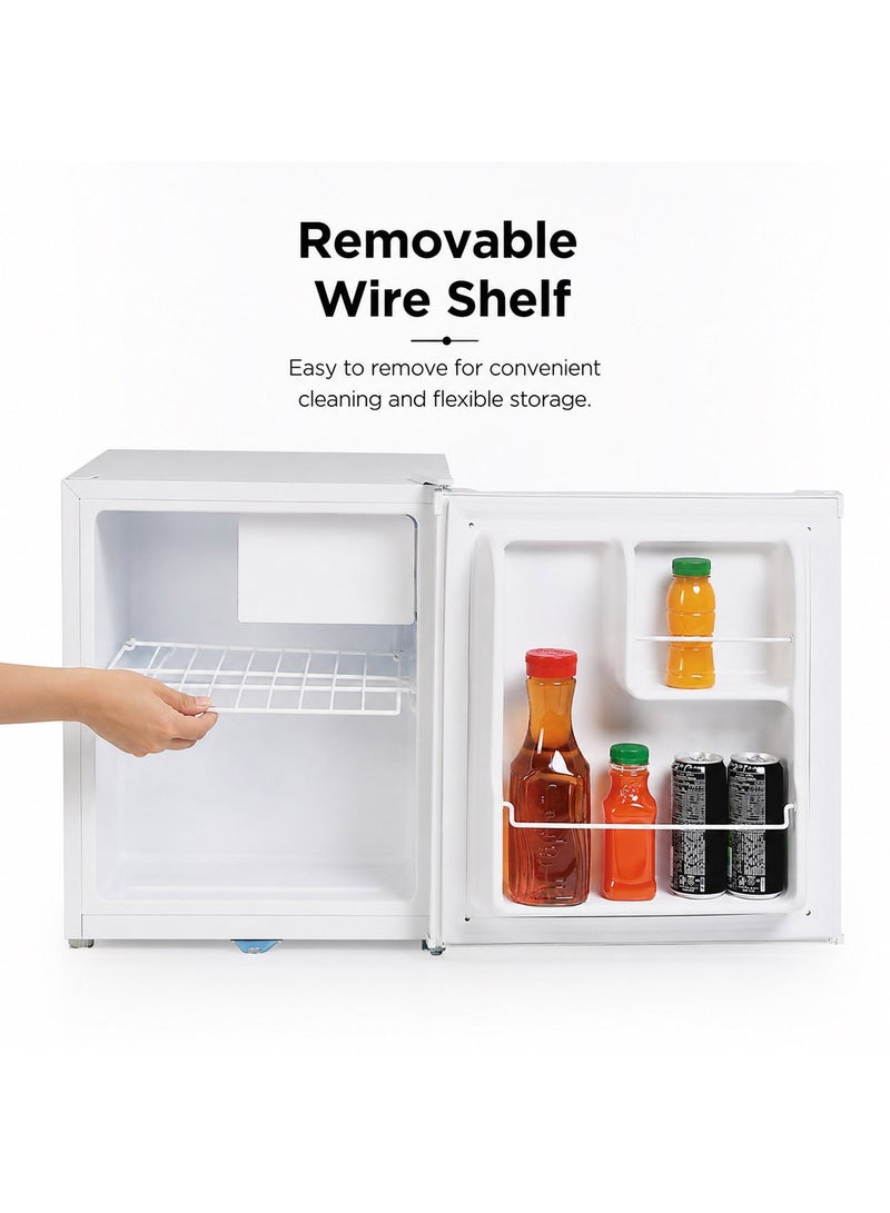 SUPER GENERAL 50 Liter Gross Volume Compact Mini-Refrigerator,  Beverage-Fridge with Child Lock, Shelf, Freezer-Box, reversible door, SGR035HE, White 50 L SGR035HE white - Image 4