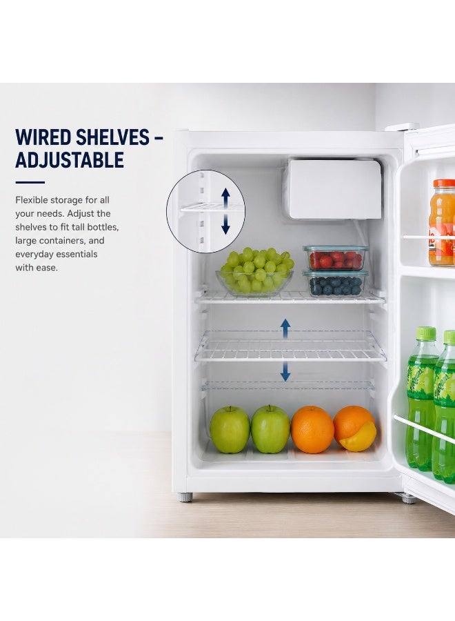 SUPER GENERAL 50 Liter Gross Volume Compact Mini-Refrigerator,  Beverage-Fridge with Child Lock, Shelf, Freezer-Box, reversible door, SGR035HE, White 50 L SGR035HE white - Image 4