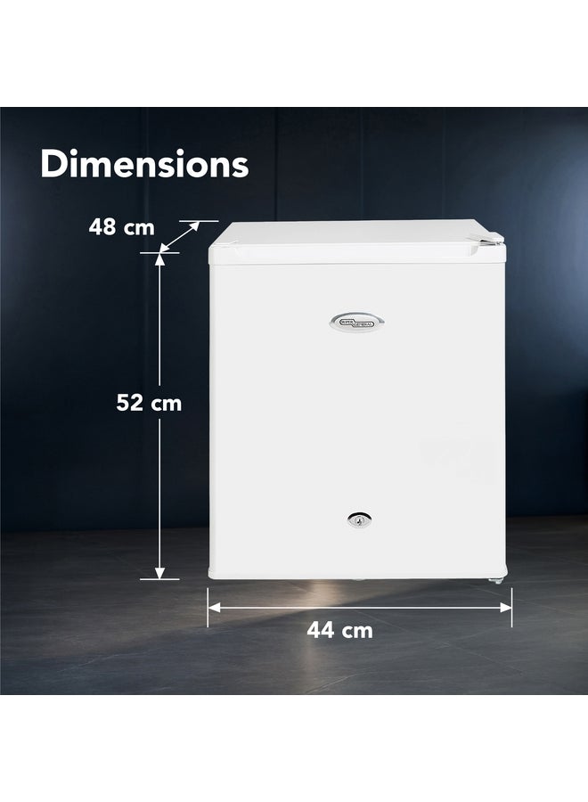 SUPER GENERAL 50 Liter Gross Volume Compact Mini-Refrigerator,  Beverage-Fridge with Child Lock, Shelf, Freezer-Box, reversible door, SGR035HE, White 50 L SGR035HE white - Image 4