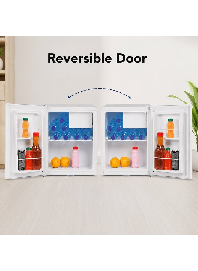 SUPER GENERAL 50 Liter Gross Volume Compact Mini-Refrigerator,  Beverage-Fridge with Child Lock, Shelf, Freezer-Box, reversible door, SGR035HE, White 50 L SGR035HE white - Image 3