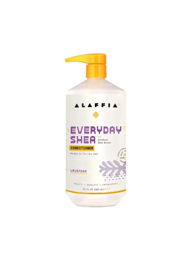 Alaffia EveryDay Shea Conditioner, Moisturizes, Restores and Protects, Made with Fair Trade Shea Butter, Cruelty Free, No Parabens, Vegan, Lavender 32 Fl Oz - Image 1