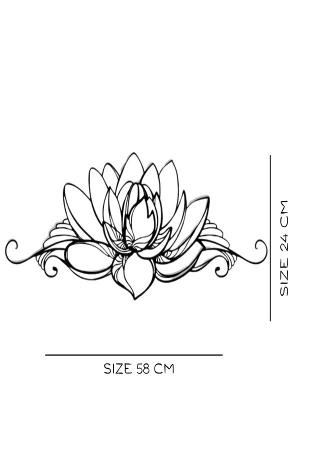 BLIND SHOP Lotus Flower Metal Wall Art, Living Room Decor, Above Bed Decor, Housewarming Gift, Trendy Wall Art, Spiritual Wall Decor, Yoga Lover Gift (58x24x1.5 CM) - Image 2