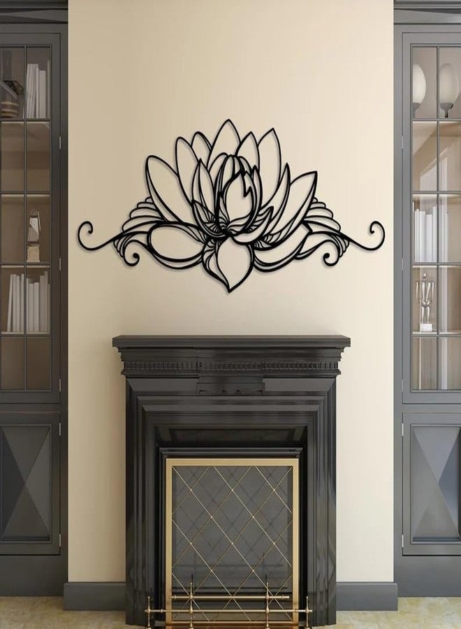 BLIND SHOP Lotus Flower Metal Wall Art, Living Room Decor, Above Bed Decor, Housewarming Gift, Trendy Wall Art, Spiritual Wall Decor, Yoga Lover Gift (58x24x1.5 CM) - Image 5