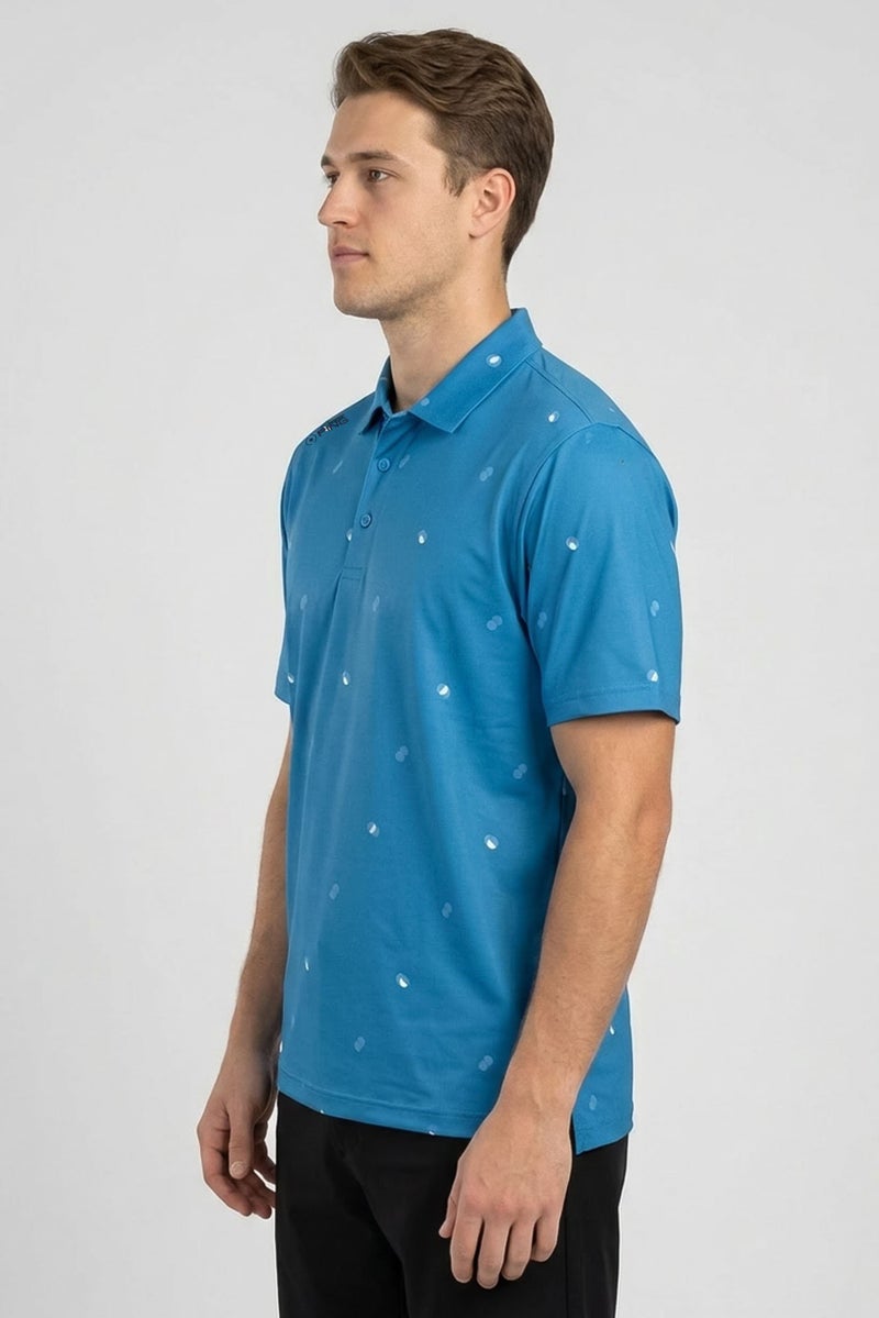 Ping Men Sportswear Fit Short Sleeve Outdoor Polo Shirt, Blue - Image 3