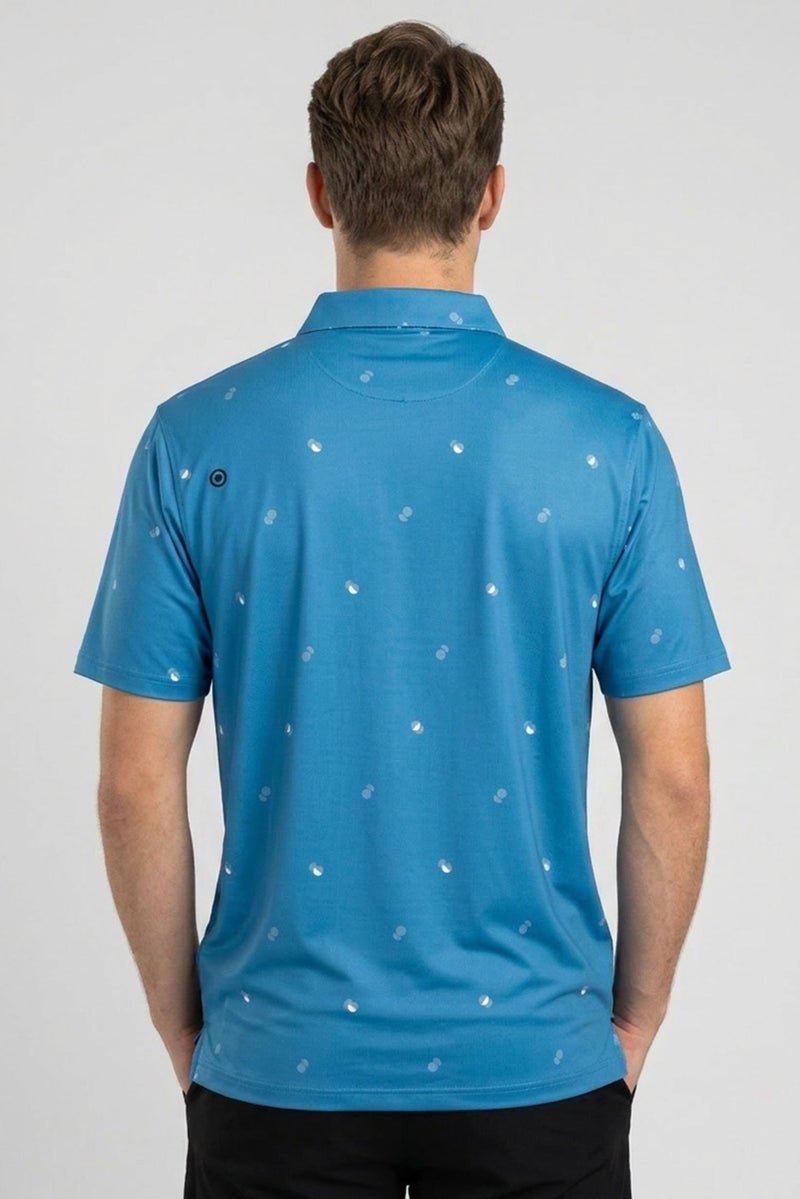 Ping Men Sportswear Fit Short Sleeve Outdoor Polo Shirt, Blue - Image 4