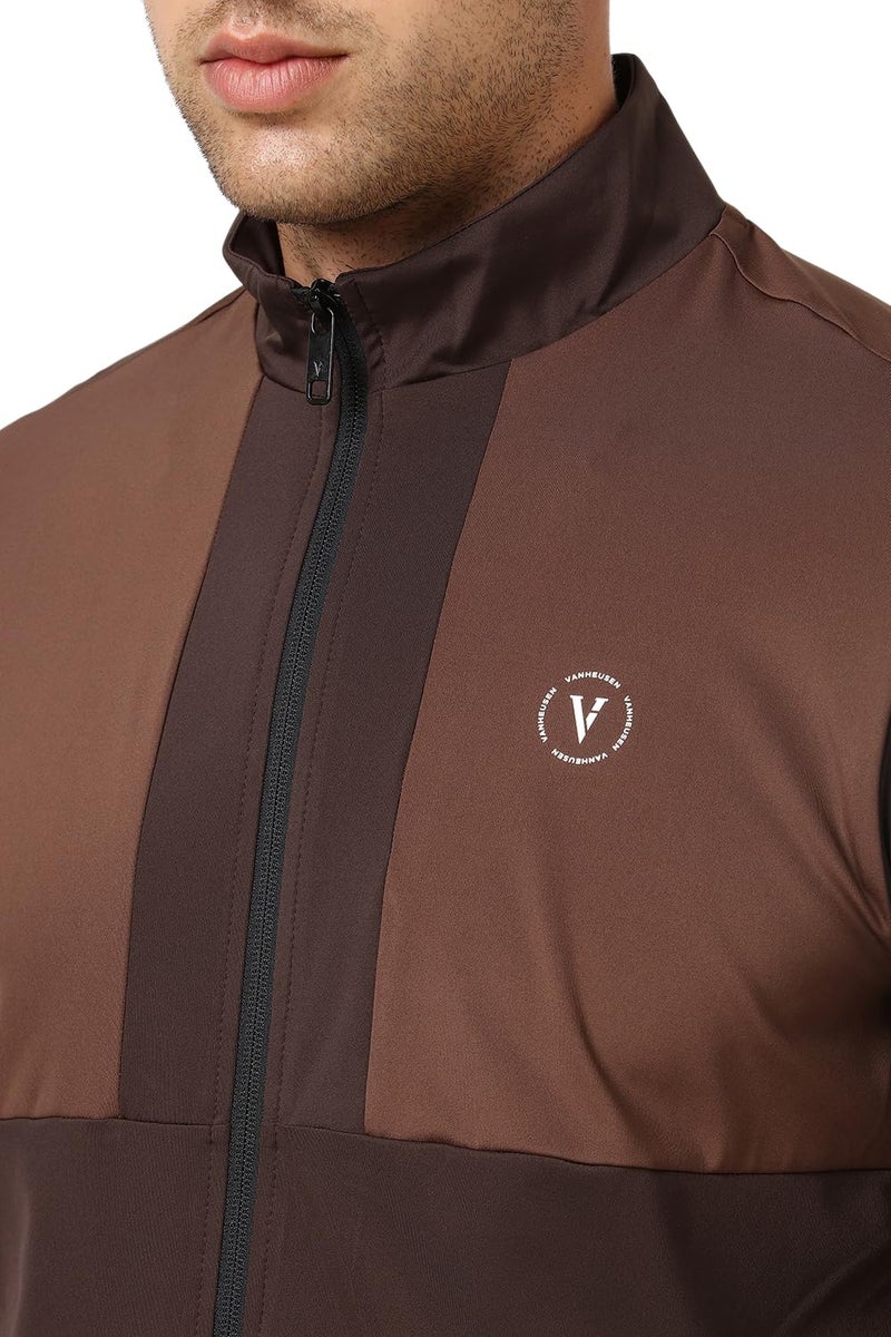 Van Heusen Men Brown Print Casual Jacket - Image 5